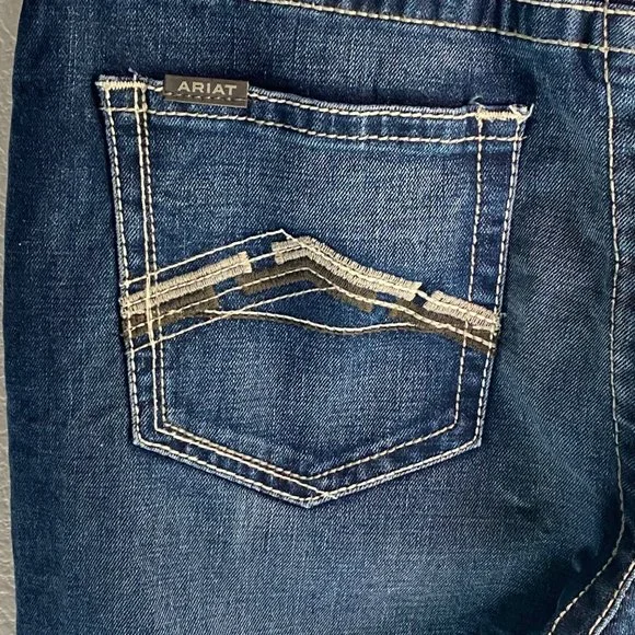 ARIAT Straight Fit Straight Leg M5 Size 34 X 30 Mens Denim Jeans - Loop Lock - Picture 10 of 16